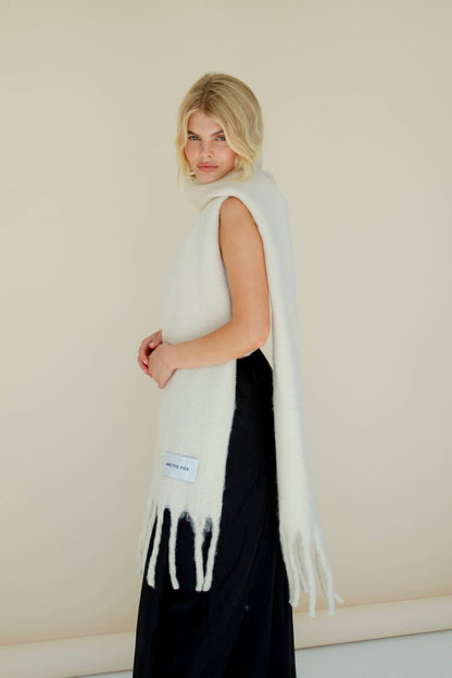 Recycled Materials Reykjavik Scarf - Rice White
