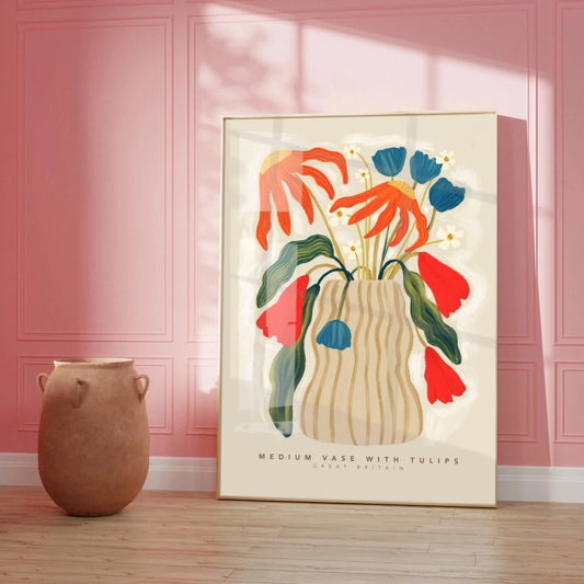 Colourful Vase A3 Illustration Art Print