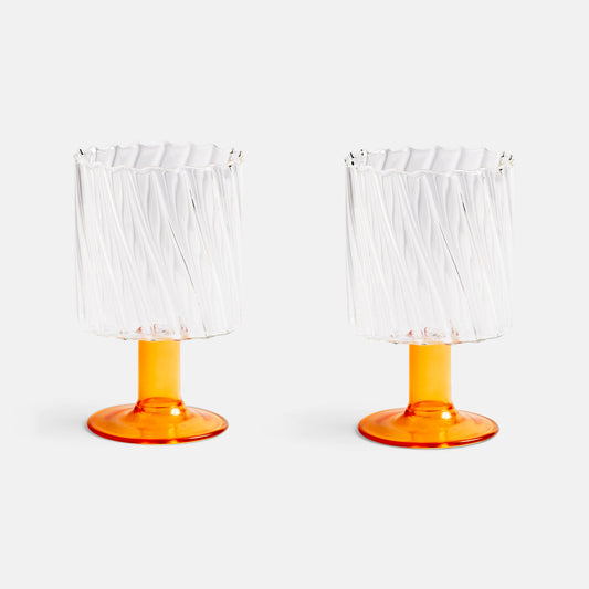 Twirl Orange Glasses - Set of 2