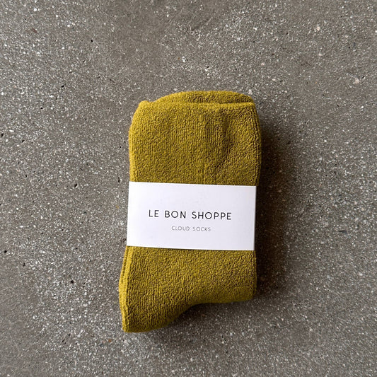 Cloud Socks in Green Olive