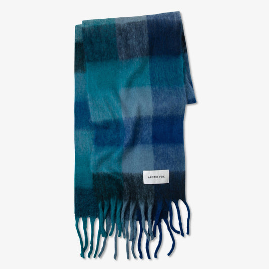Recycled Materials Reykjavik Scarf - Blue Check
