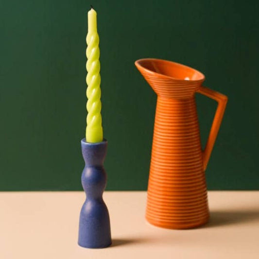 Wave Candleholder Low - Blue