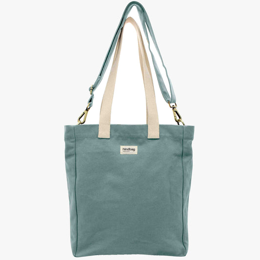 Paul Vertical Tote Bag in Sage - Ethically Manufactured Bag