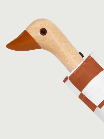 Compact Eco-Friendly Wind Resistant Duck Umbrella - Peanut Butter Checkers