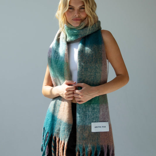 Recycled Materials Stockholm Scarf - Lilac Check