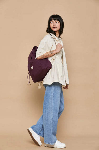 Eliot Backpack in Plum - Ethically Manufactured Bag