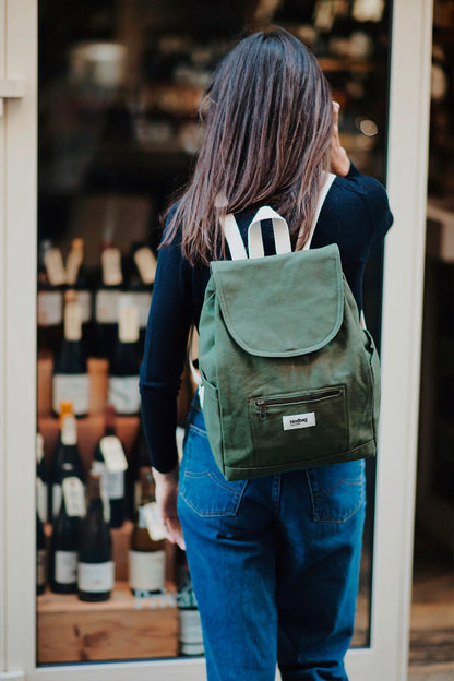 Eliot Backpack in Olive - Ethically Manufactured Bag