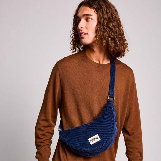 Andrea Banana Bag in Velvet Navy - Ethically manufactured Bag