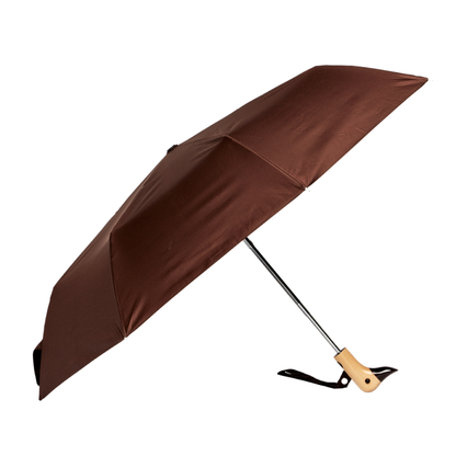 Compact Eco-Friendly Wind Resistant Duck Umbrella - Espresso Brown
