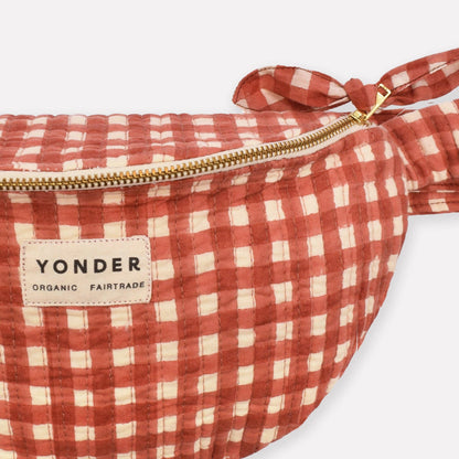 Cotton Quilted Bumbag in Ginger Gingham