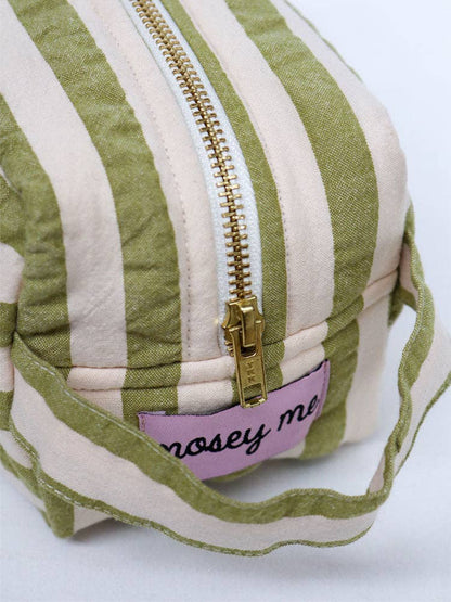 Pistachio Seersucker Dopp Cosmetic Bag