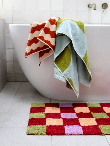 Winter Checkers Bath Mat