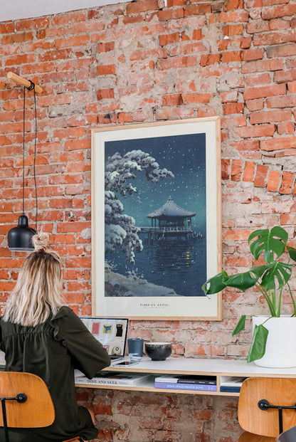 Katsushika Hokusai - Snow at Ukimido Print 30 x 40 cm