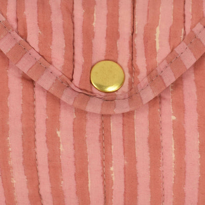 Quilted Popper Purse inCandy Stripe Rhubarb