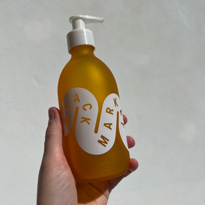 Refillable Hand Soap Bottle in Orange Glass
