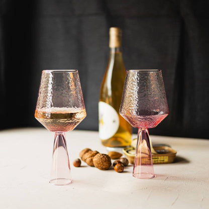 Wine Glass Claude in Pink: Set of 2 Glasses