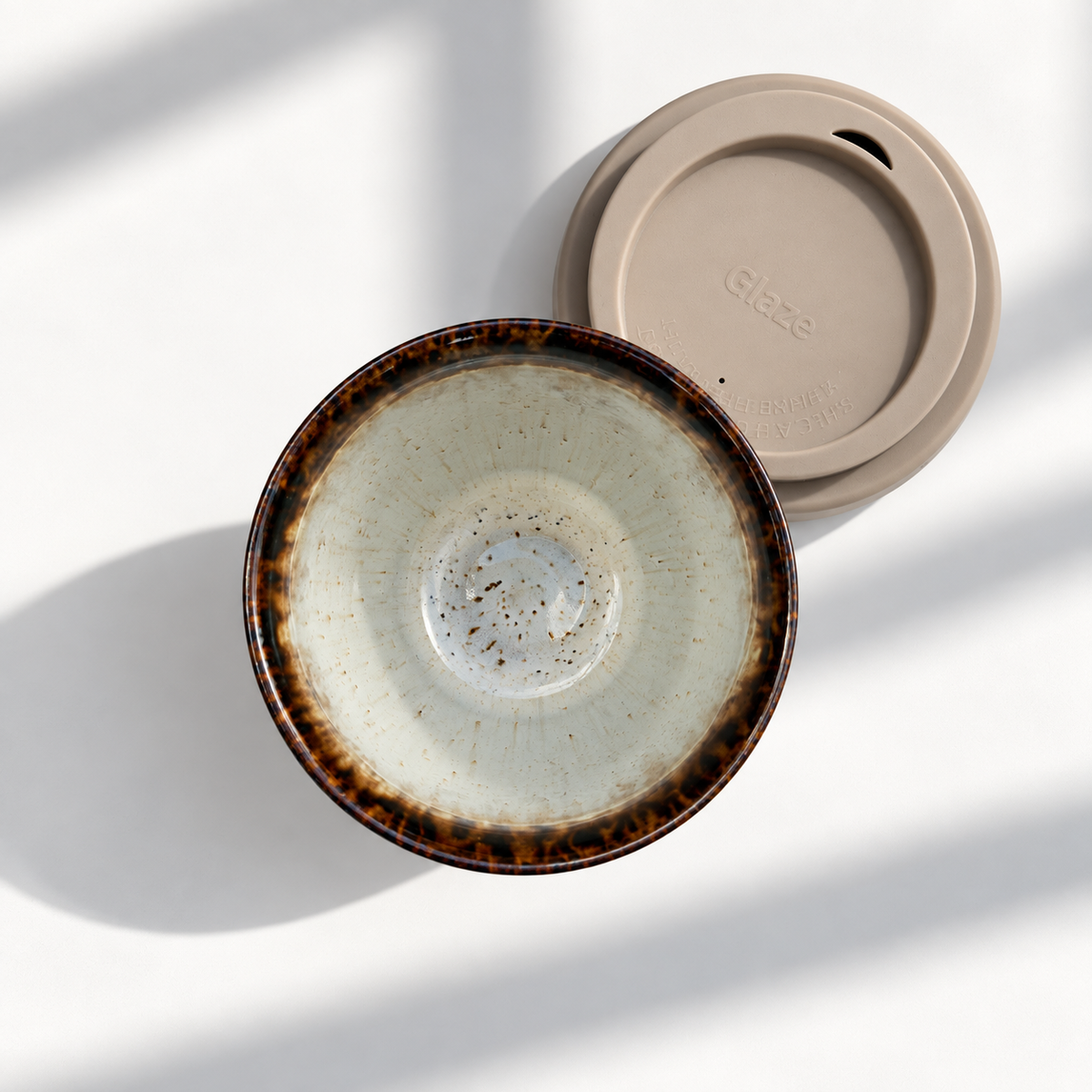Rome Ceramic Travel Coffee Cup with Lid -  Primo