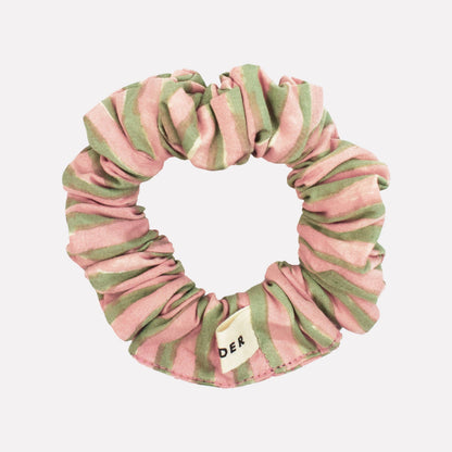 Cotton Mini Scrunchie Set of 2 in Green Mix