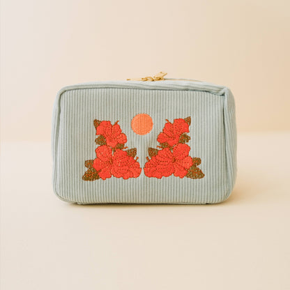 Corduroy Makeup Bag in Sky Blue
