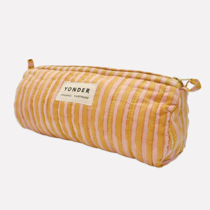 Quilted Barrel Case in Biscuit Candy Stripe