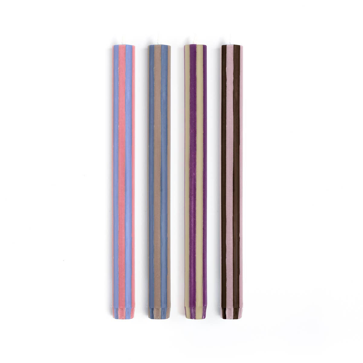 Stripe Dinner Candle Mixed Set - Colours Contrast 1