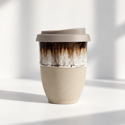 Rome Ceramic Travel Coffee Cup with Lid - Classic