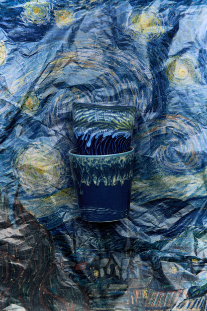 70s Ceramics Van Gogh Coffee Mugs - Starry Night