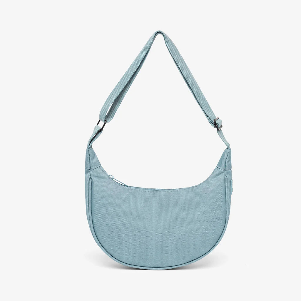 Lua Half Moon Bag Recycled Fabric - Stone Blue