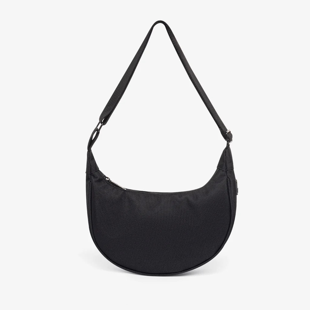 Lua Half Moon Bag Recycled Fabric - Black