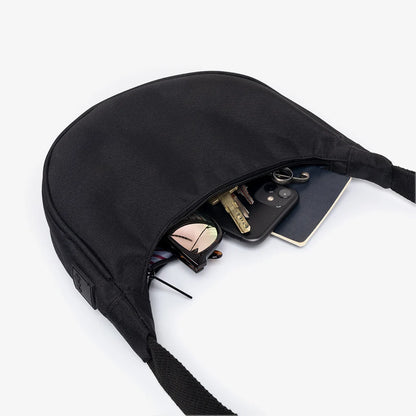 Lua Half Moon Bag Recycled Fabric - Black