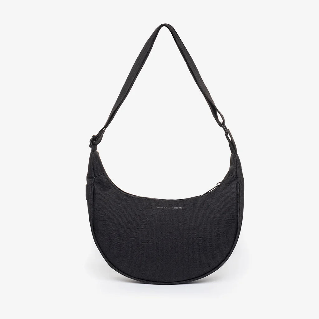 Lua Half Moon Bag Recycled Fabric - Black