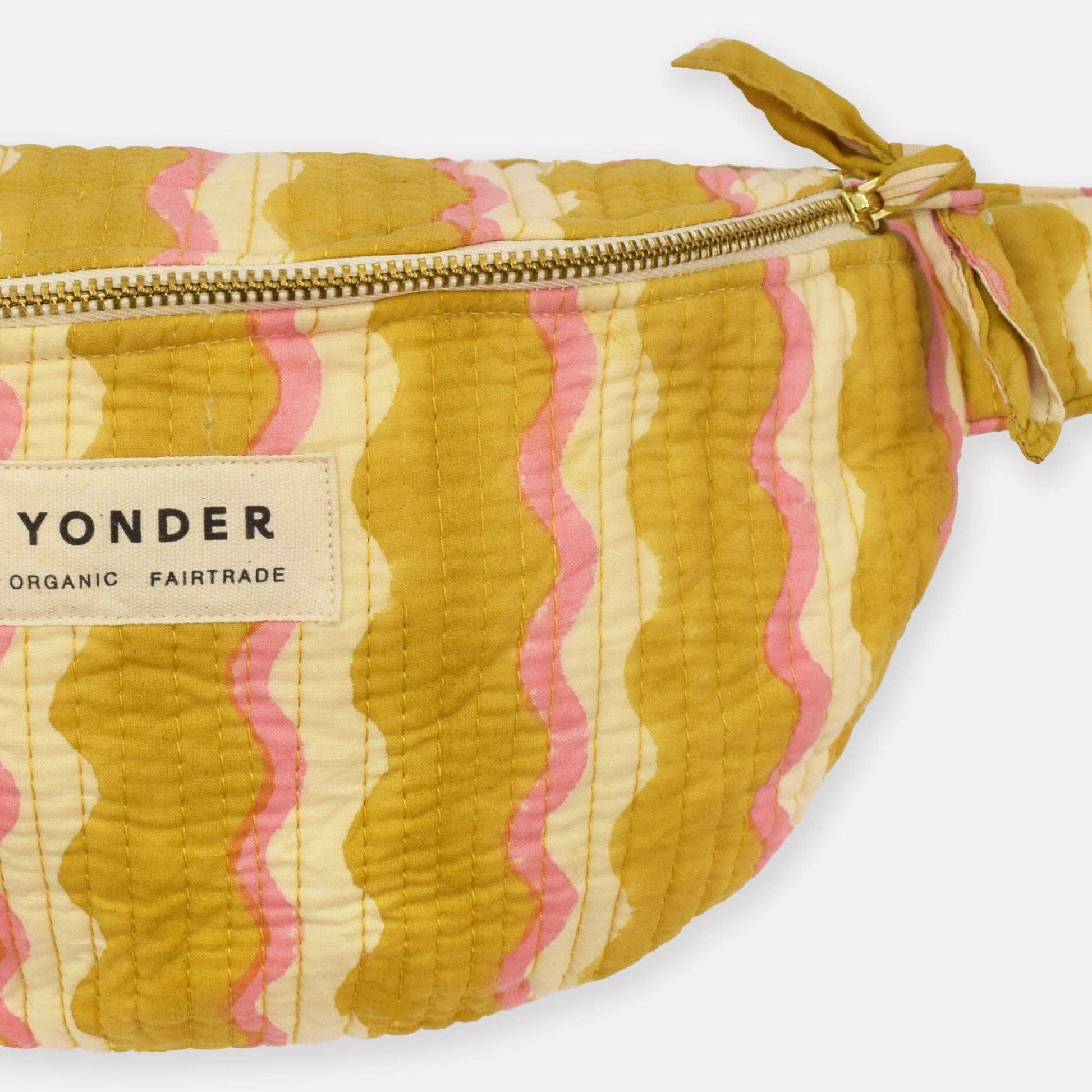 Cotton Quilted Bumbag  in Honey Wiggle