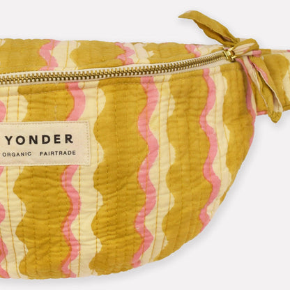 Cotton Quilted Bumbag  in Honey Wiggle