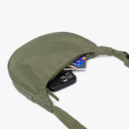 Lua Half Moon Bag Recycled Fabric - Olive