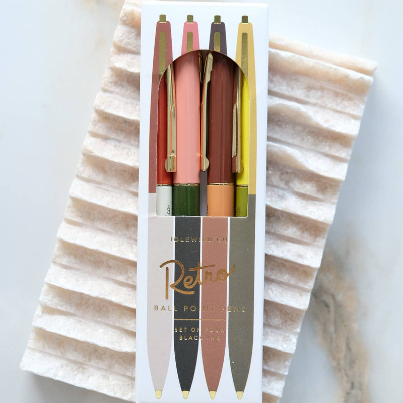 Retro Pen Set of Four - Desert Tones