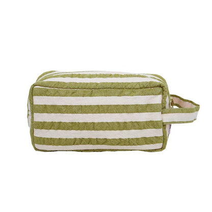 Pistachio Seersucker Dopp Cosmetic Bag