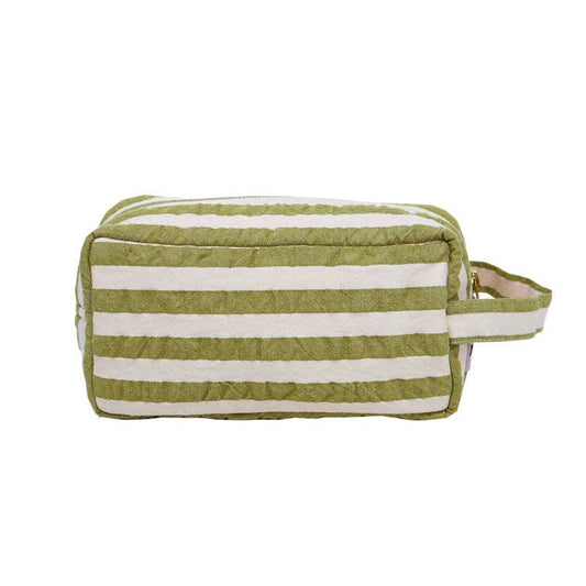 Pistachio Seersucker Dopp Cosmetic Bag