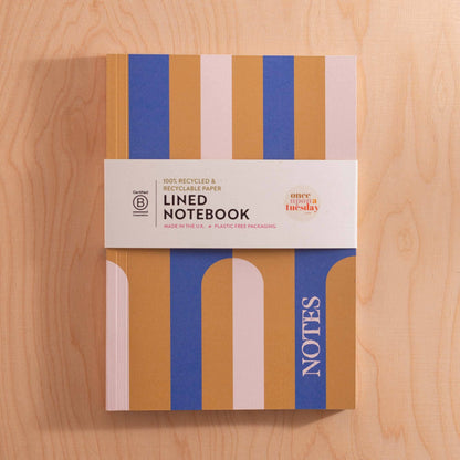 A5 Lay Flat Lined Notebook - Chartreuse Arches