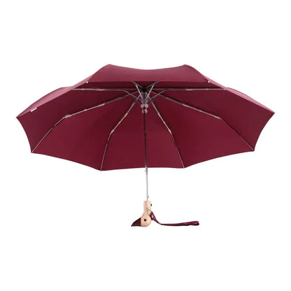 Compact Eco-Friendly Wind Resistant Duck Umbrella - Cherry Red