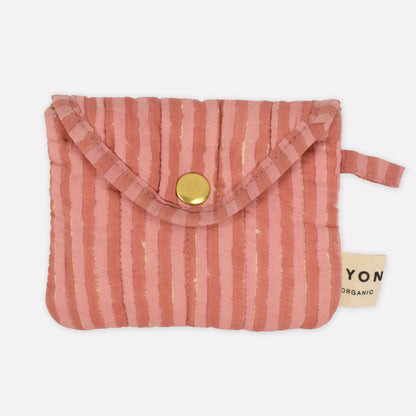 Quilted Popper Purse inCandy Stripe Rhubarb