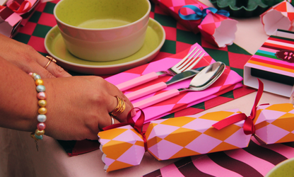 Multicoloured Stripe Pattern Christmas Crackers