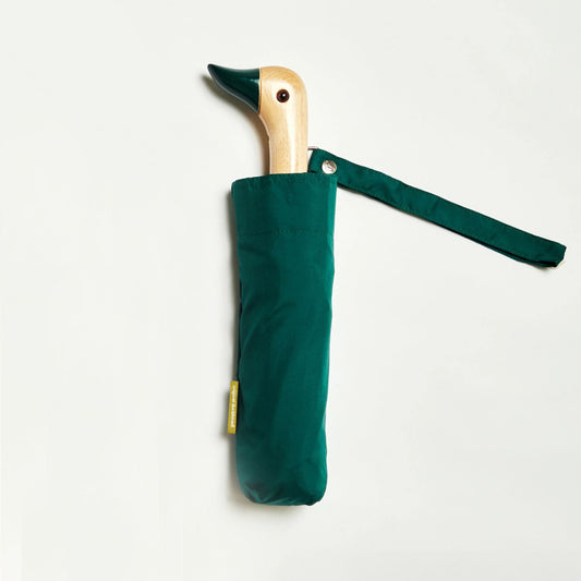 Compact Eco-Friendly Wind Resistant Duck Umbrella - Forest Green