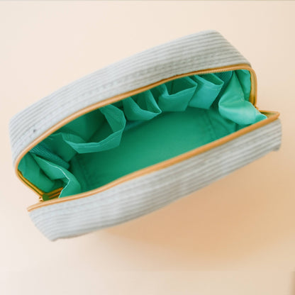 Corduroy Makeup Bag in Sky Blue