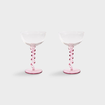 Coupe Spiral Glasses in Pink - Set of 2