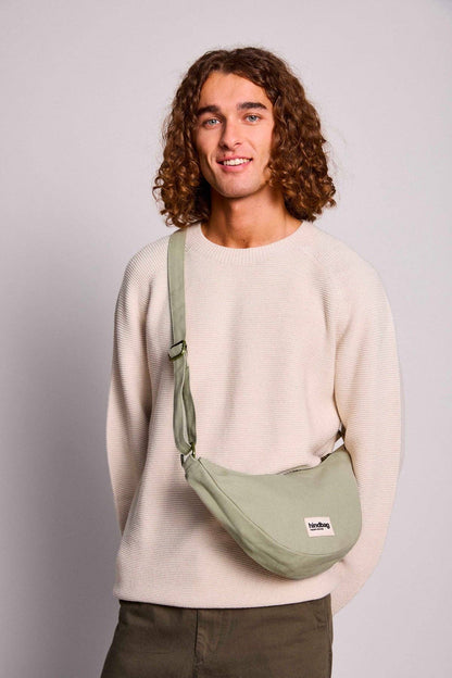 Andrea Banana Bag in Clay Green - Ethically manufactured Bag