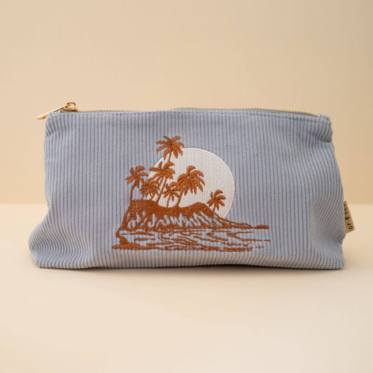 Medium Corduroy Pouch in Sky Blue