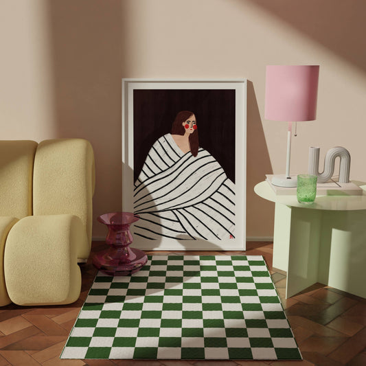 The Woman With The Black and White Stripes - Art Print: A3