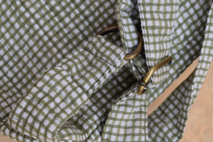 Organic Cotton Bum Bag in Fern Check