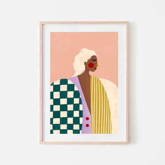 The Woman With The Funky Blouse - Art Print: A3