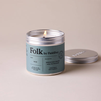 Rain Vegetable Wax Folk Tin Candle